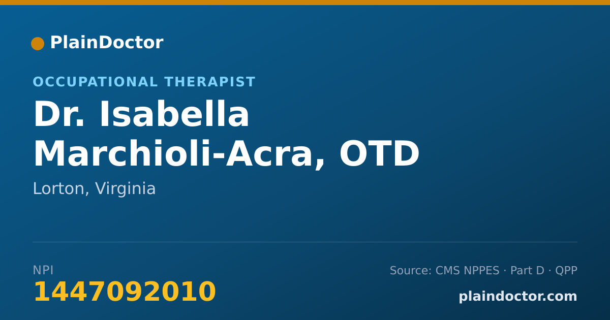 Shareable card for Isabella Marchioli-Acra, OTD - Occupational Therapist, Lorton, VA