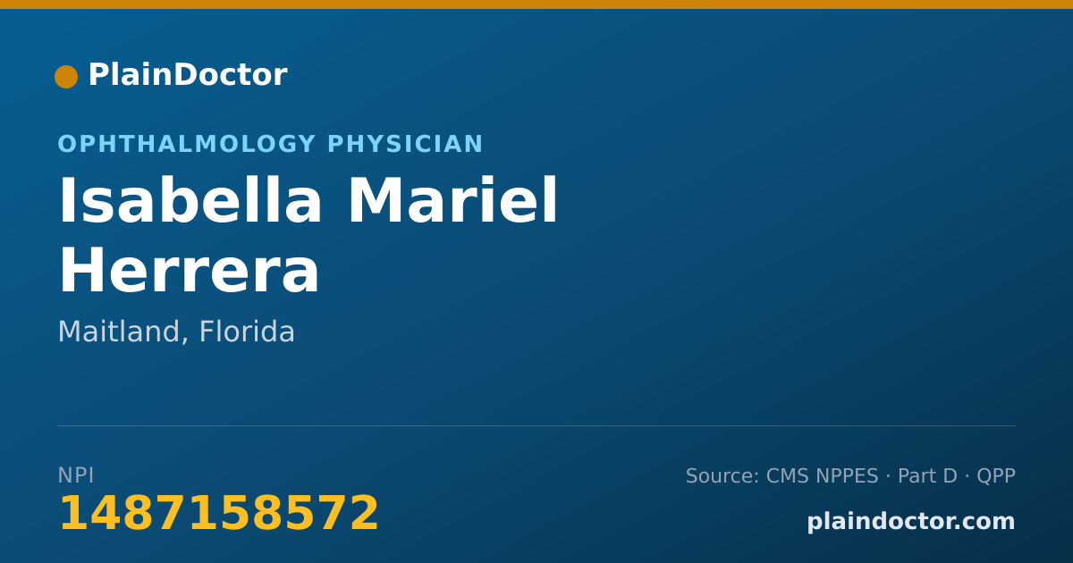 Shareable card for Isabella Mariel Herrera - Ophthalmology Physician, Maitland, FL