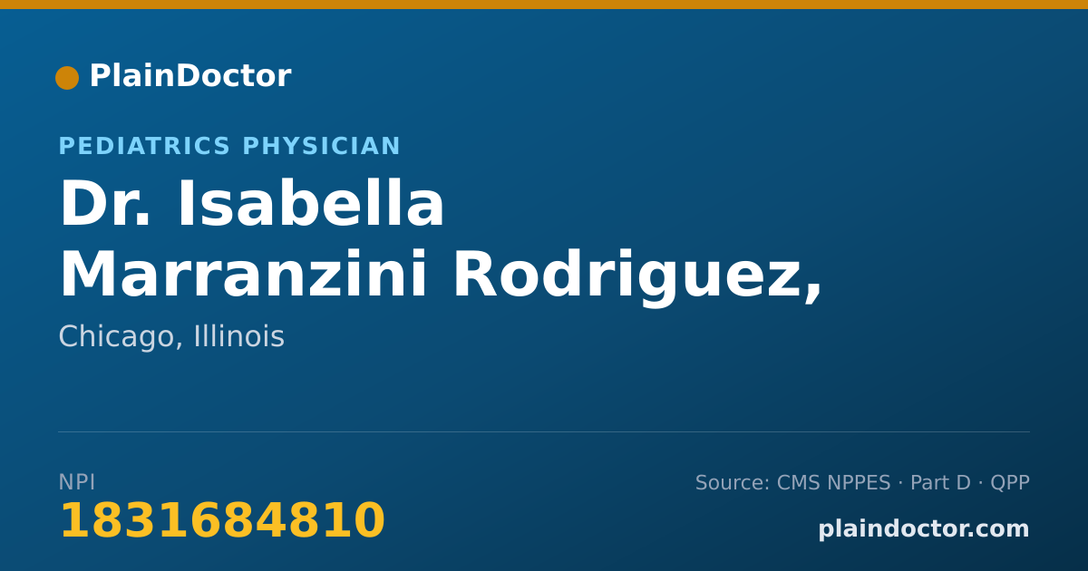 Shareable card for Isabella Marranzini Rodriguez, MD - Pediatrics Physician, Chicago, IL