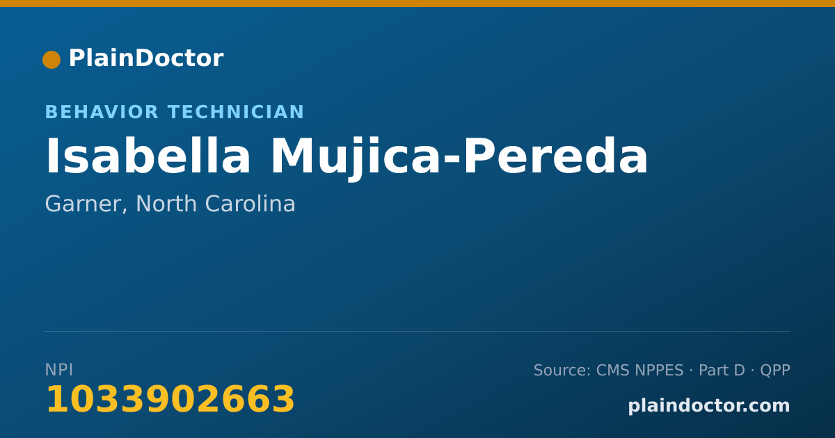 Shareable card for Isabella Mujica-Pereda - Behavior Technician, Garner, NC
