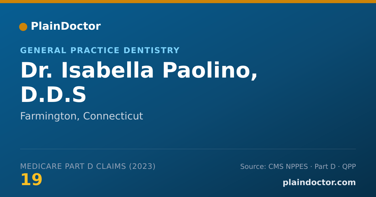 Shareable card for Isabella Paolino, D.D.S - General Practice Dentistry, Farmington, CT