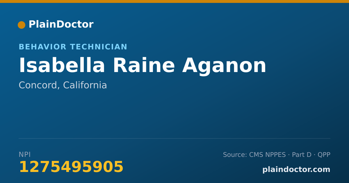 Shareable card for Isabella Raine Aganon - Behavior Technician, Concord, CA
