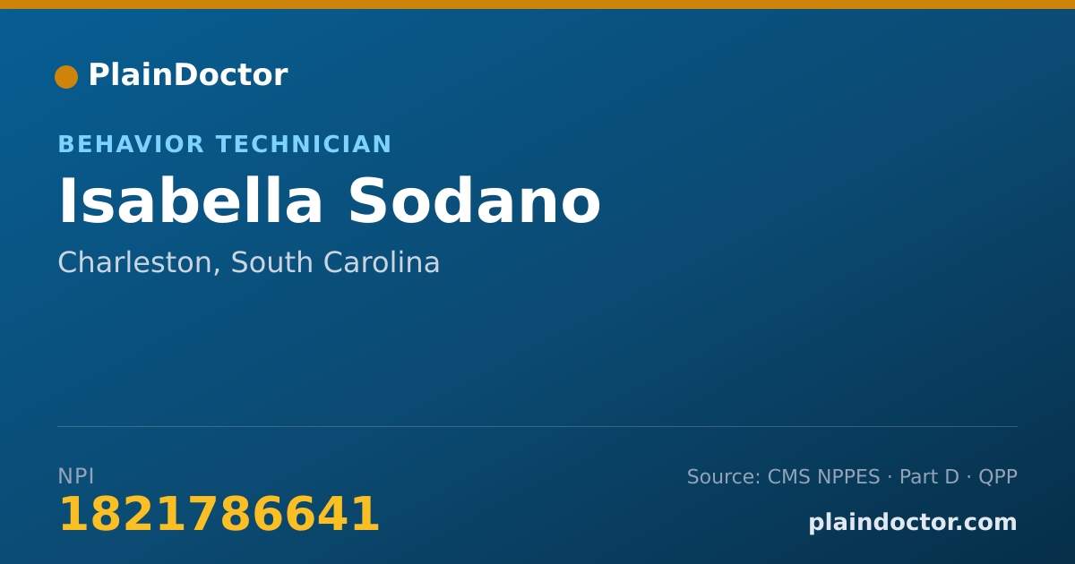 Shareable card for Isabella Sodano - Behavior Technician, Charleston, SC