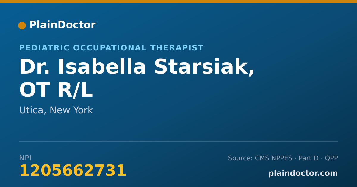 Shareable card for Isabella Starsiak, OT R/L - Pediatric Occupational Therapist, Utica, NY