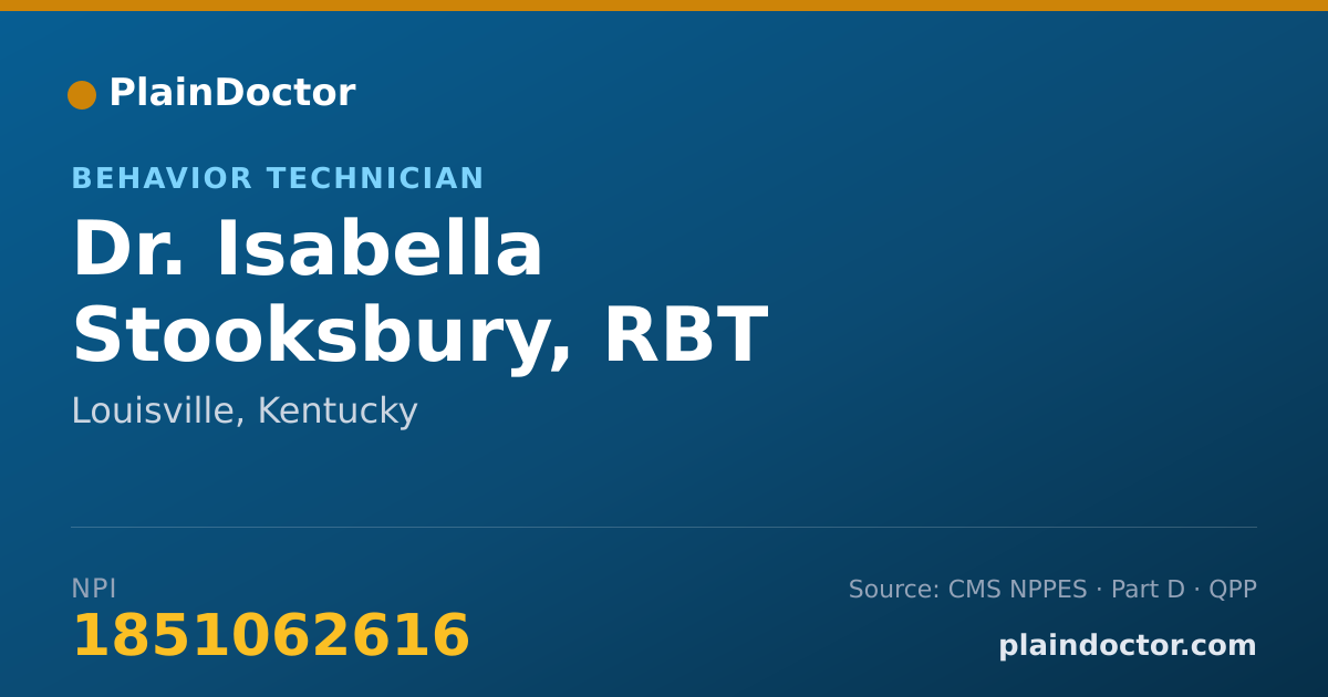 Shareable card for Isabella Stooksbury, RBT - Behavior Technician, Louisville, KY