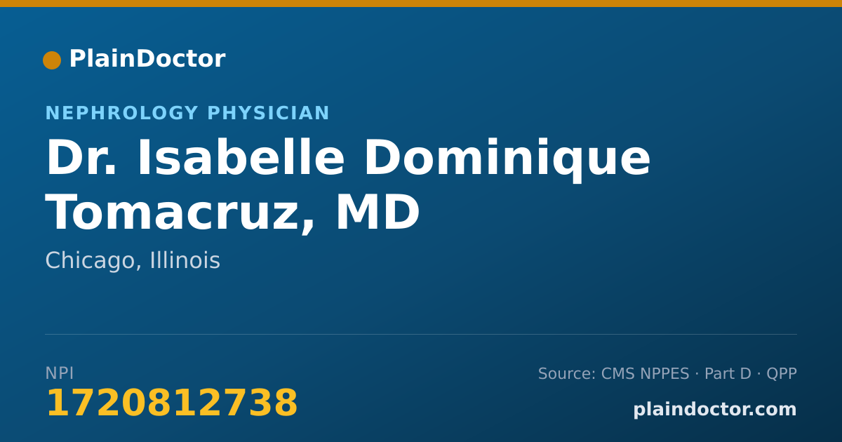 Shareable card for Isabelle Dominique Tomacruz, MD - Nephrology Physician, Chicago, IL