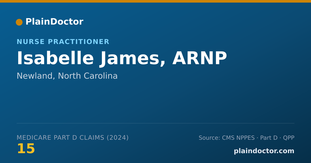 Shareable card for Isabelle James, ARNP - Nurse Practitioner, Newland, NC