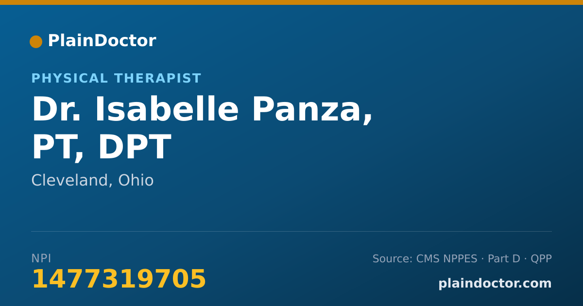 Shareable card for Isabelle Panza, PT, DPT - Physical Therapist, Cleveland, OH