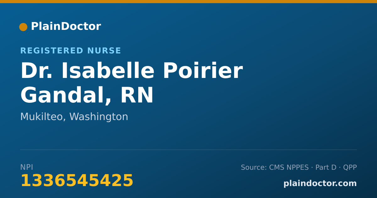 Shareable card for Isabelle Poirier Gandal, RN - Registered Nurse, Mukilteo, WA