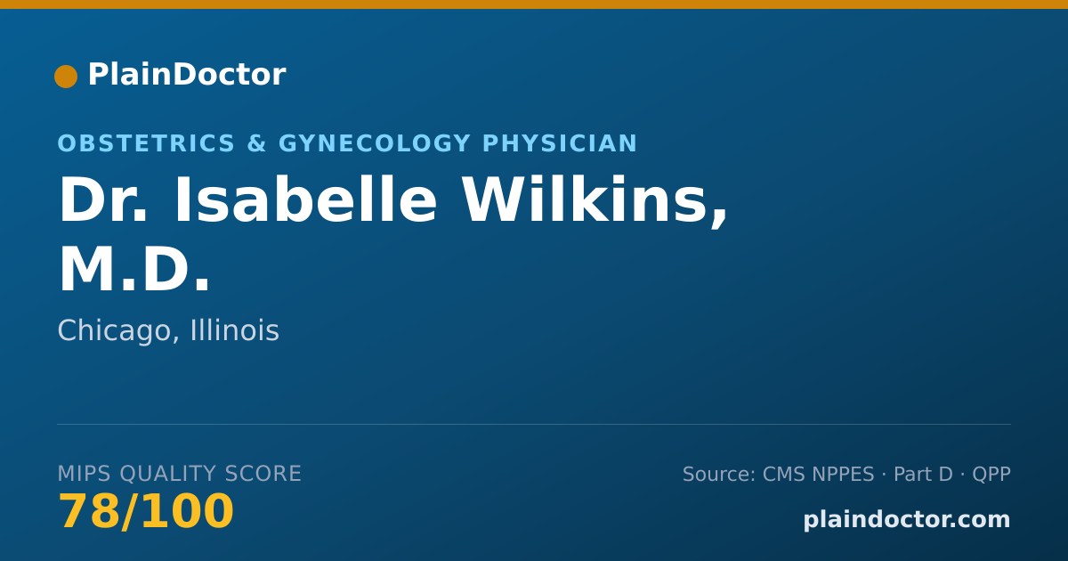 Shareable card for Isabelle Wilkins, M.D. - Obstetrics & Gynecology Physician, Chicago, IL