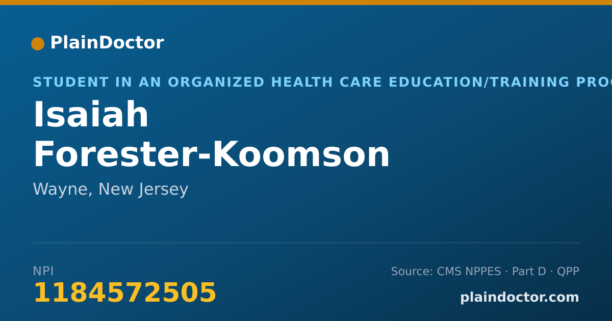 Shareable card for Isaiah Forester-Koomson - Athletic Trainer, Wayne, NJ