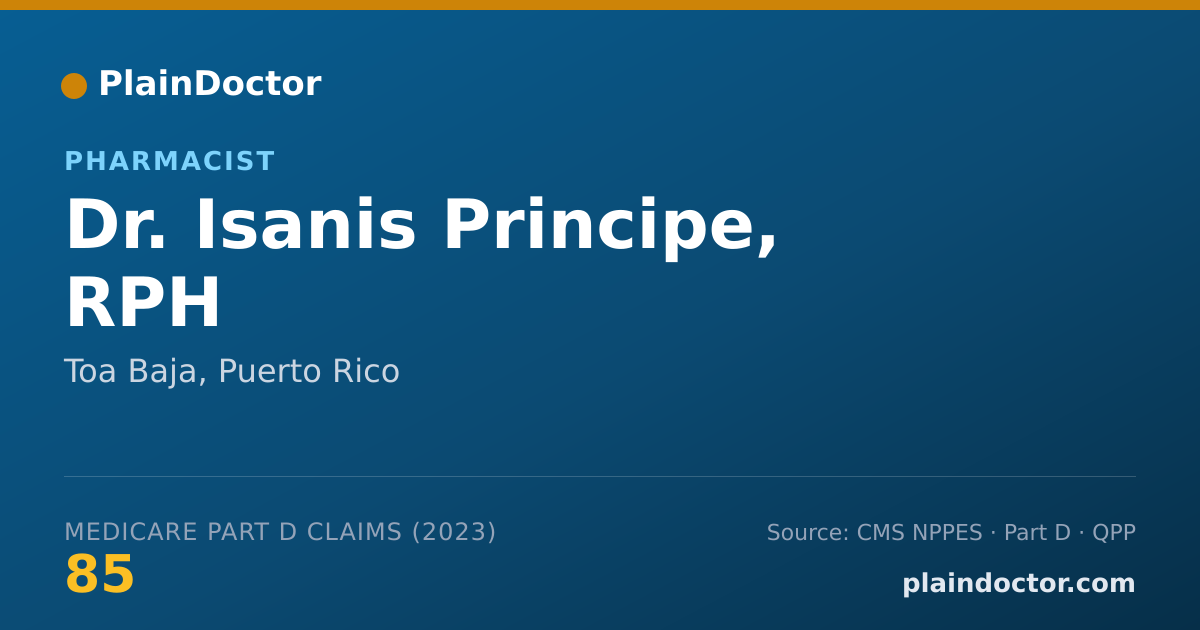 Shareable card for Isanis Principe, RPH - Pharmacist, Toa Baja, PR