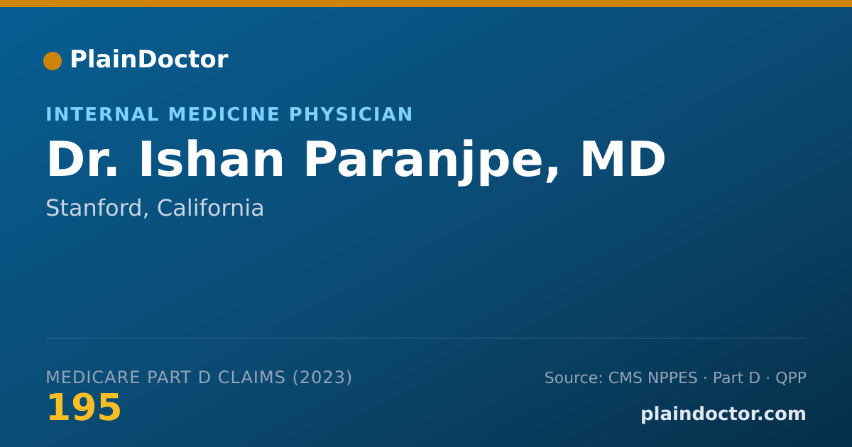 Shareable card for Ishan Paranjpe, MD - Internal Medicine Physician, Stanford, CA
