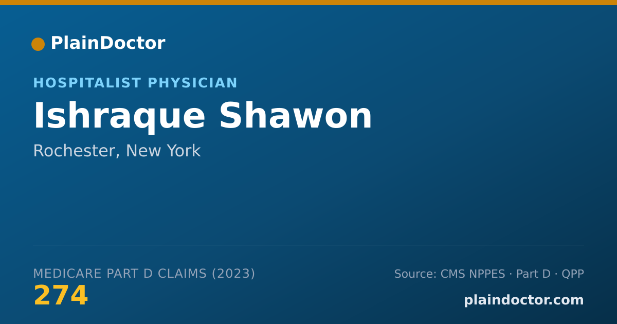 Shareable card for Ishraque Shawon - Hospitalist Physician, Rochester, NY
