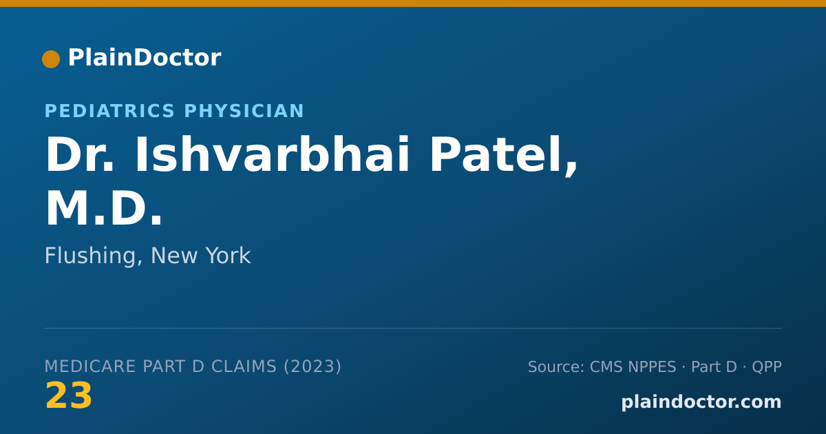 Shareable card for Ishvarbhai Patel, M.D. - Pediatrics Physician, Flushing, NY