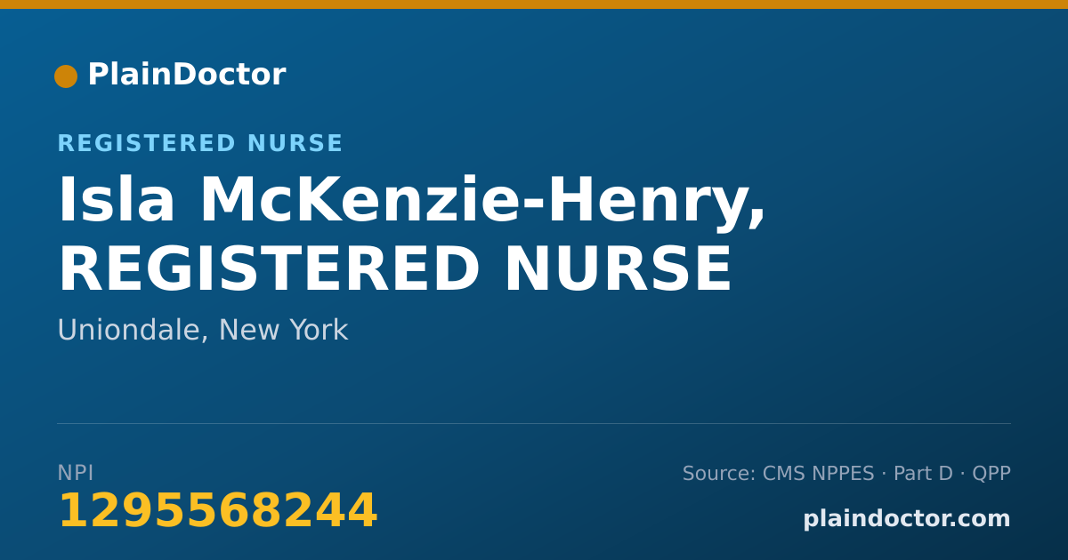Shareable card for Isla McKenzie-Henry, REGISTERED NURSE - Registered Nurse, Uniondale, NY