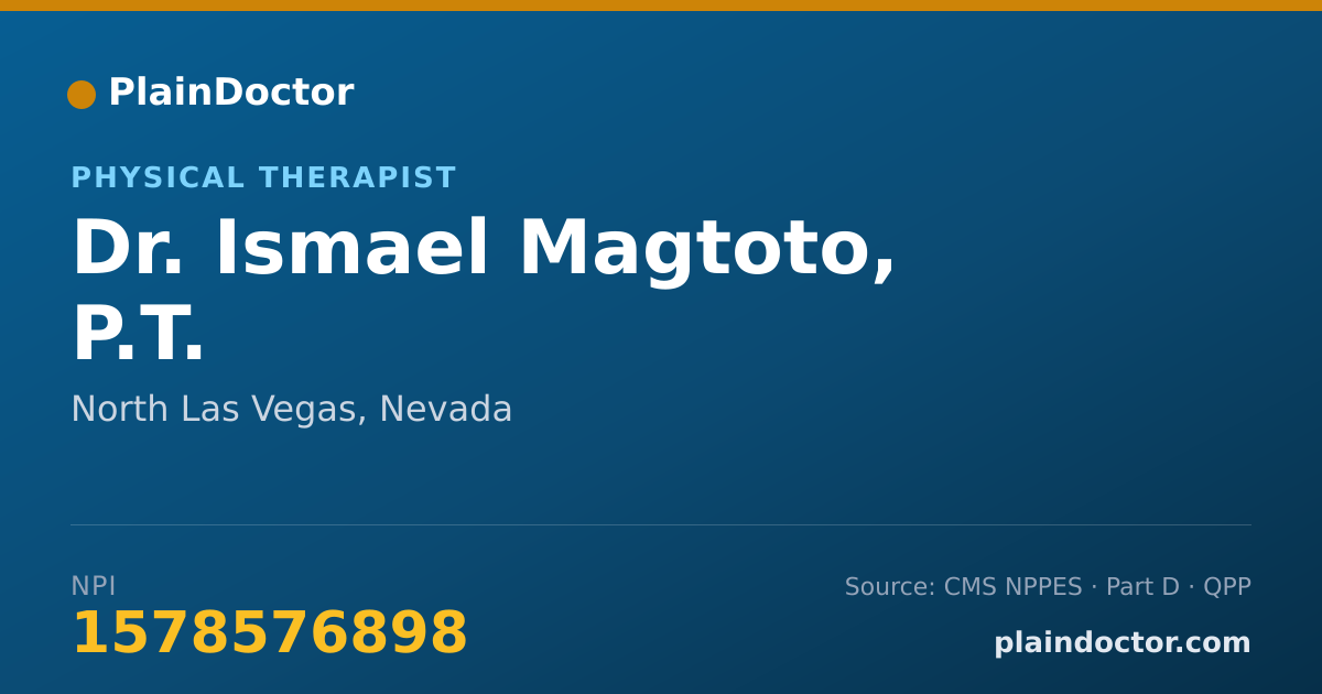 Shareable card for Ismael Magtoto, P.T. - Physical Therapist, North Las Vegas, NV