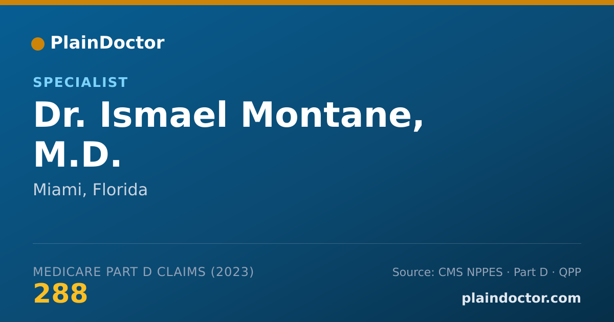 Shareable card for Ismael Montane, M.D. - Specialist, Miami, FL