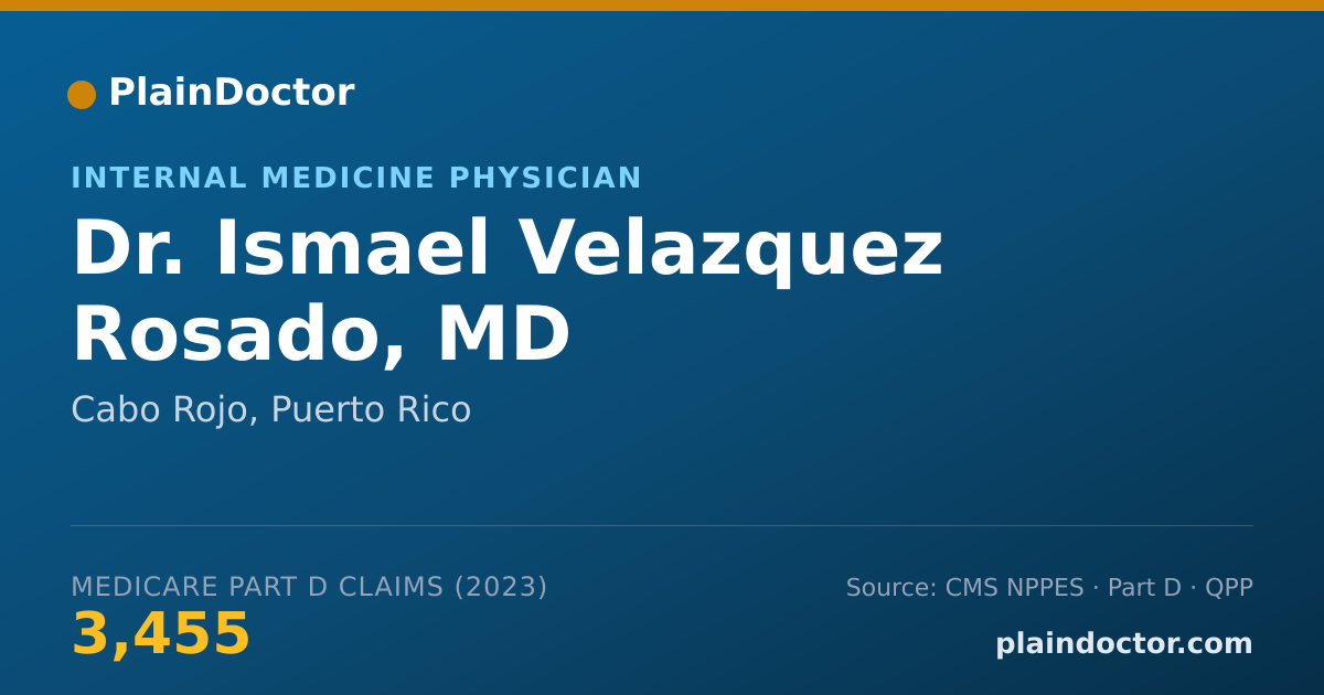 Shareable card for Ismael Velazquez Rosado, MD - Internal Medicine Physician, Cabo Rojo, PR