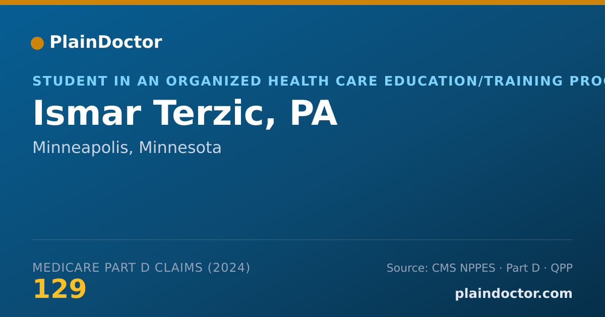 Shareable card for Ismar Terzic, PA - Student in an Organized Health Care Education/Training Program, Minneapolis, MN