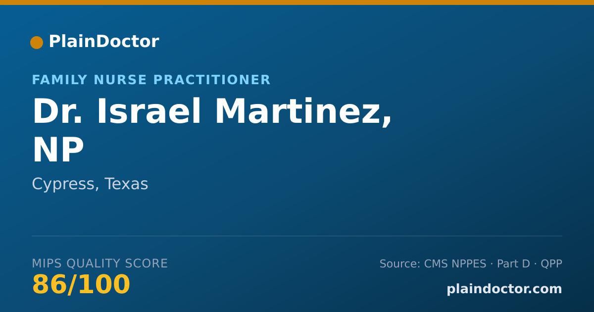 Shareable card for Israel Martinez, NP - Family Nurse Practitioner, Cypress, TX
