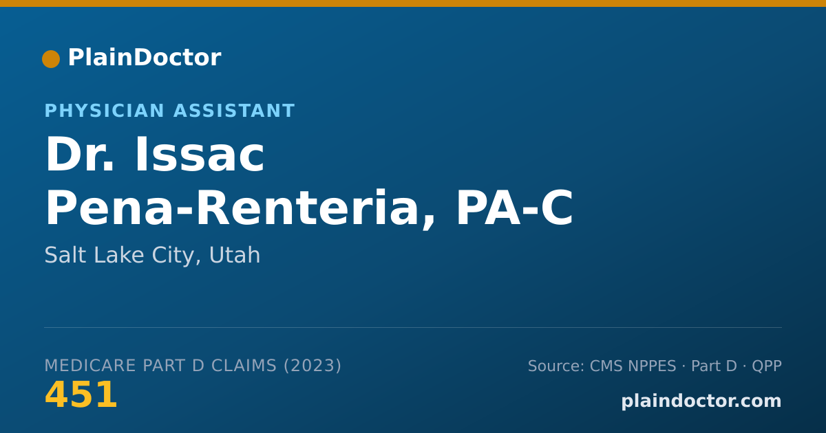 Shareable card for Issac Pena-Renteria, PA-C - Physician Assistant, Salt Lake City, UT