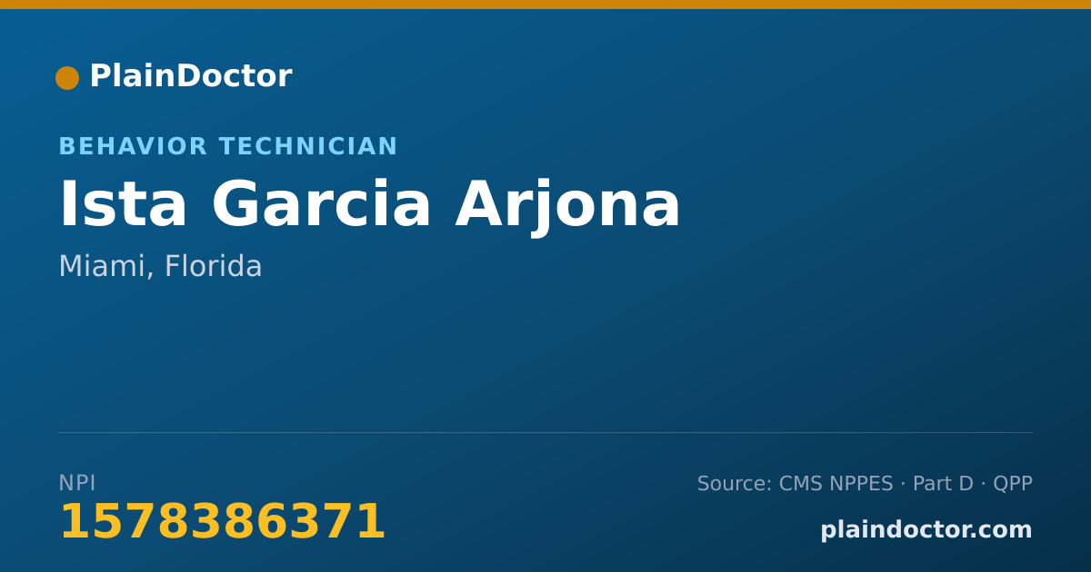Shareable card for Ista Garcia Arjona - Behavior Technician, Miami, FL