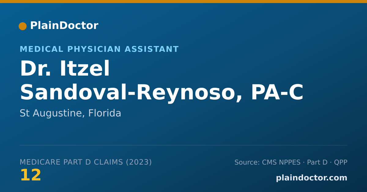 Shareable card for Itzel Sandoval-Reynoso, PA-C - Medical Physician Assistant, St Augustine, FL