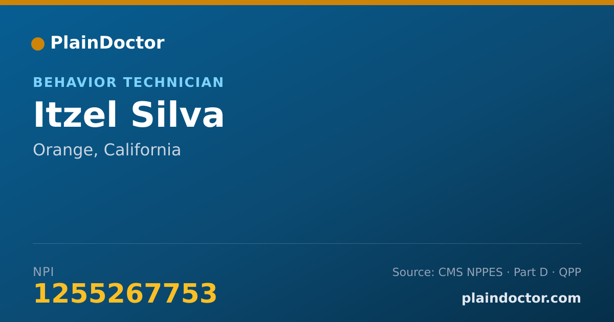 Shareable card for Itzel Silva - Behavior Technician, Orange, CA
