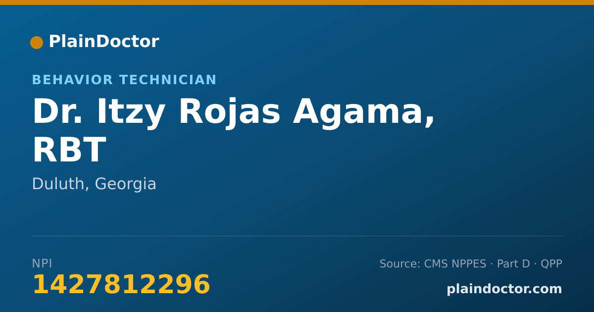 Shareable card for Itzy Rojas Agama, RBT - Behavior Technician, Duluth, GA