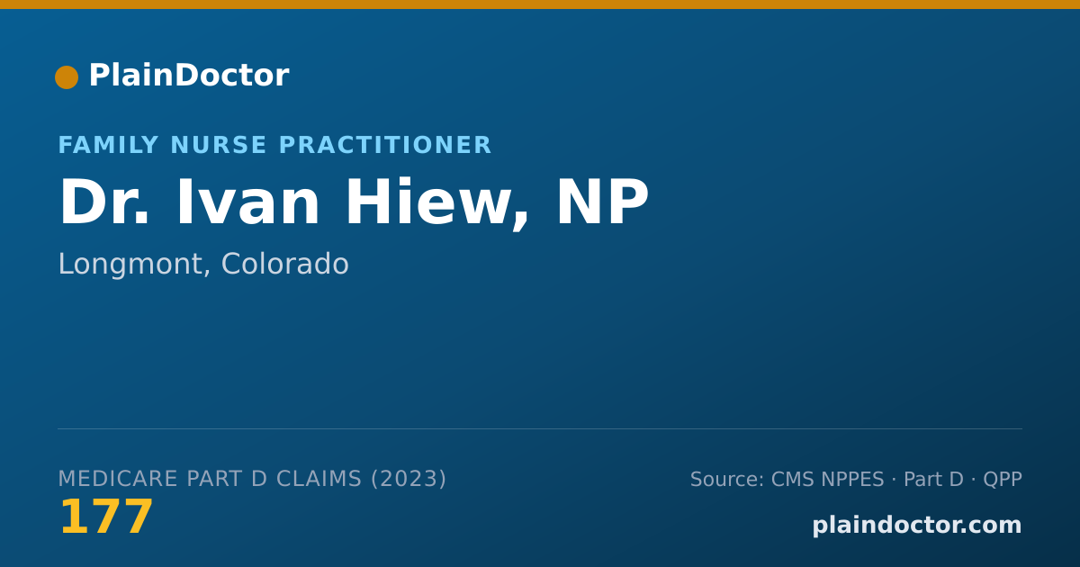 Shareable card for Ivan Hiew, NP - Family Nurse Practitioner, Longmont, CO