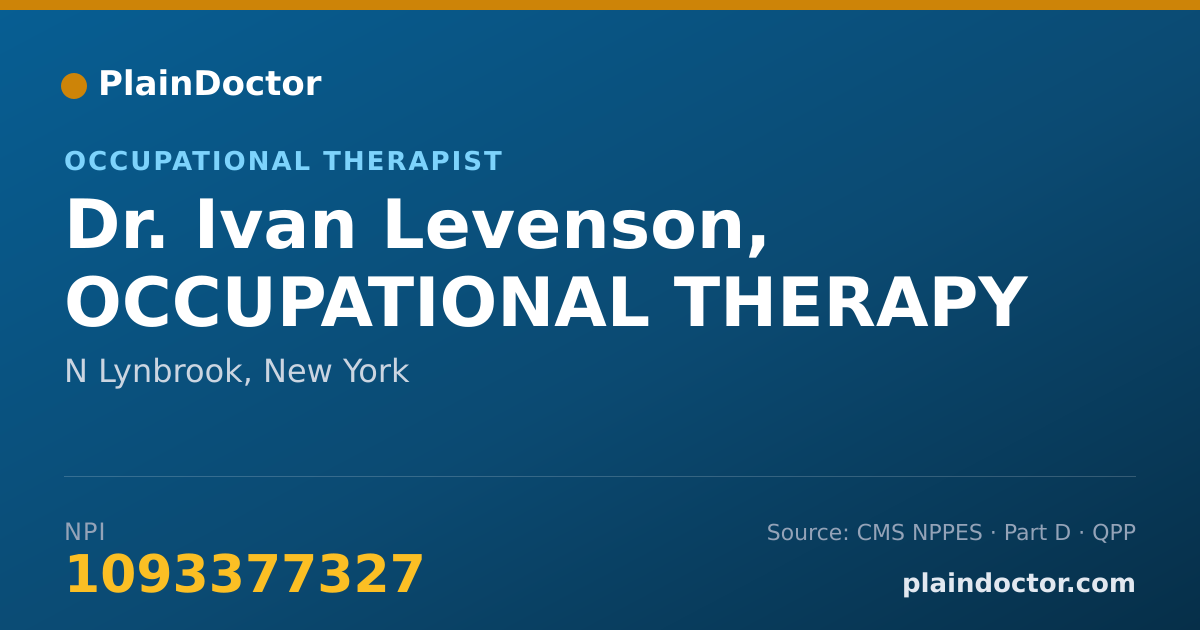 Shareable card for Ivan Levenson, OCCUPATIONAL THERAPY - Occupational Therapist, N Lynbrook, NY