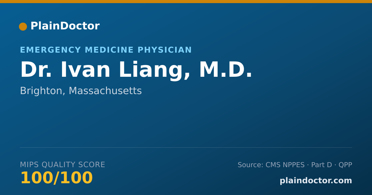 Shareable card for Ivan Liang, M.D. - Emergency Medicine Physician, Brighton, MA