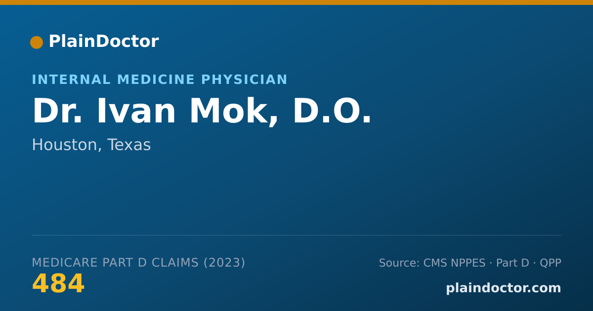 Shareable card for Ivan Mok, D.O. - Internal Medicine Physician, Houston, TX