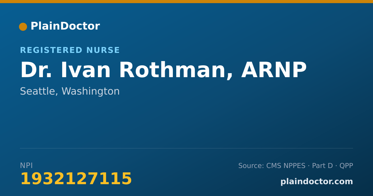 Shareable card for Ivan Rothman, ARNP - Registered Nurse, Seattle, WA