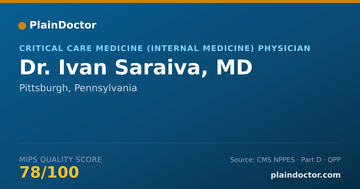 Shareable card for Ivan Saraiva, MD - Internal Medicine Physician, Pittsburgh, PA