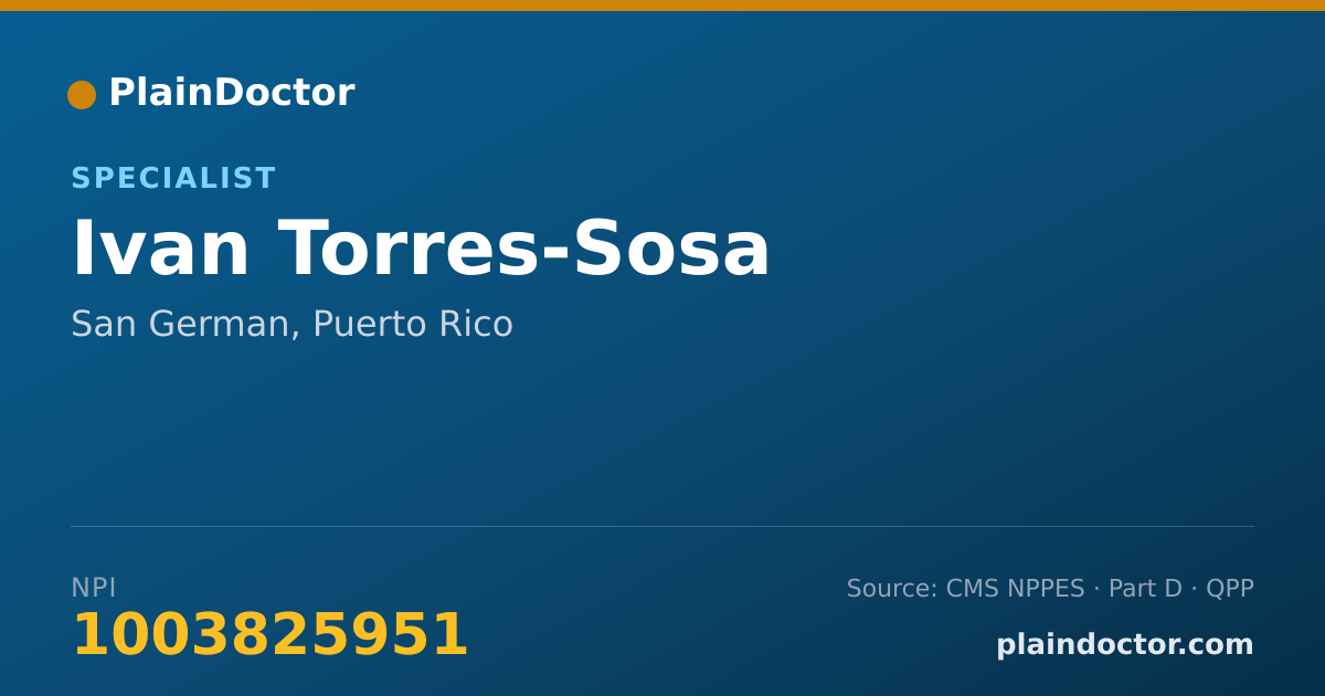 Shareable card for Ivan Torres-Sosa - Specialist, San German, PR