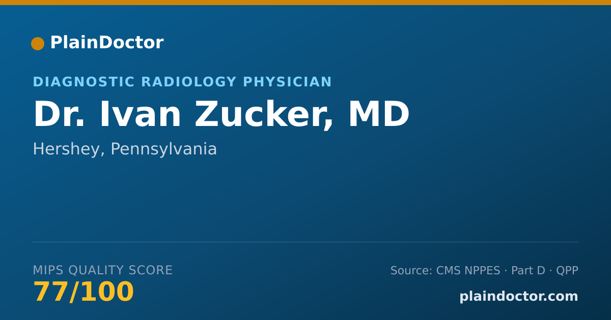 Shareable card for Ivan Zucker, MD - Diagnostic Radiology Physician, Hershey, PA