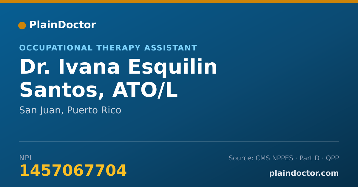 Shareable card for Ivana Esquilin Santos, ATO/L - Occupational Therapy Assistant, San Juan, PR