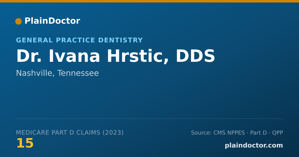 Shareable card for Ivana Hrstic, DDS - General Practice Dentistry, Nashville, TN