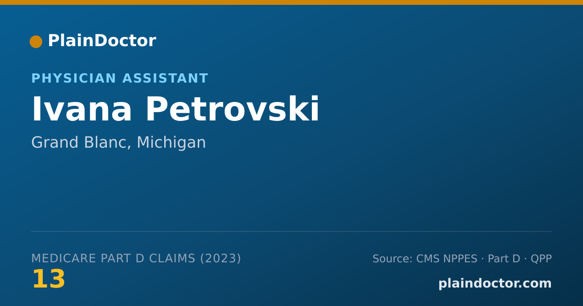 Shareable card for Ivana Petrovski - Physician Assistant, Grand Blanc, MI