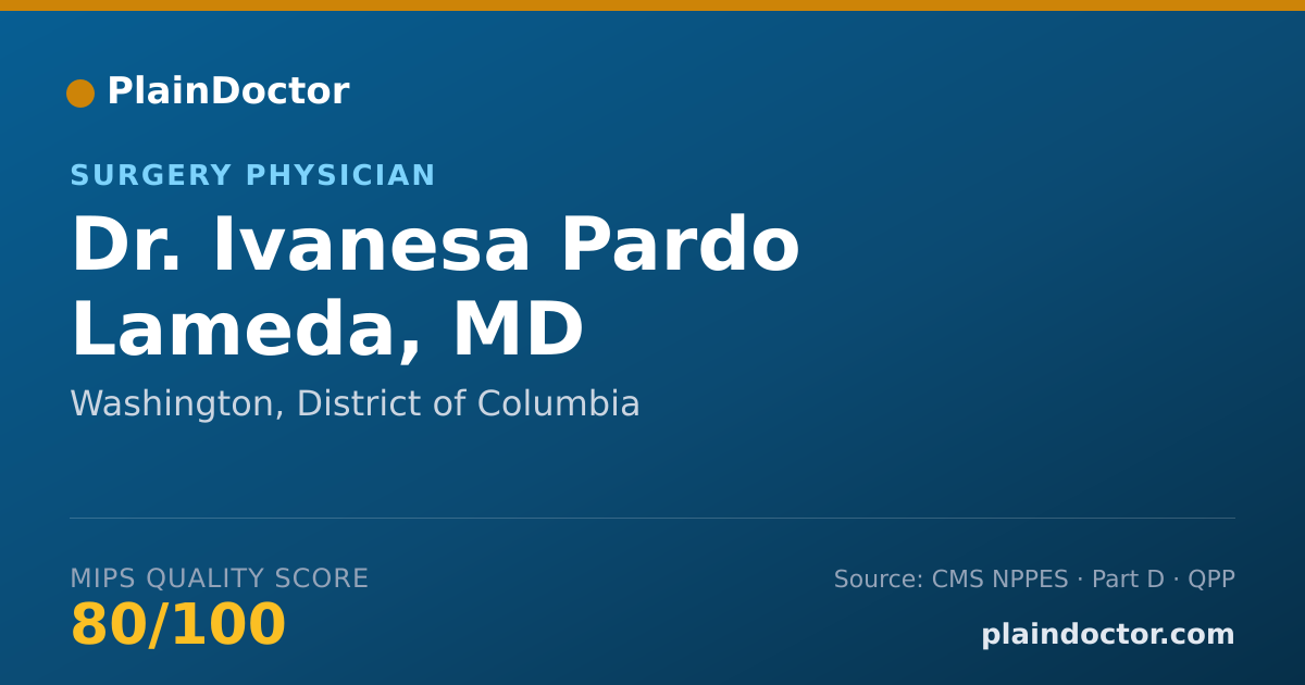 Shareable card for Ivanesa Pardo Lameda, MD - Surgery Physician, Washington, DC