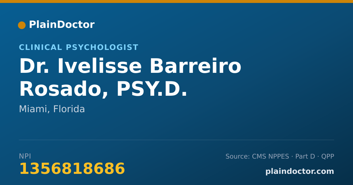 Shareable card for Ivelisse Barreiro Rosado, PSY.D. - Clinical Psychologist, Miami, FL