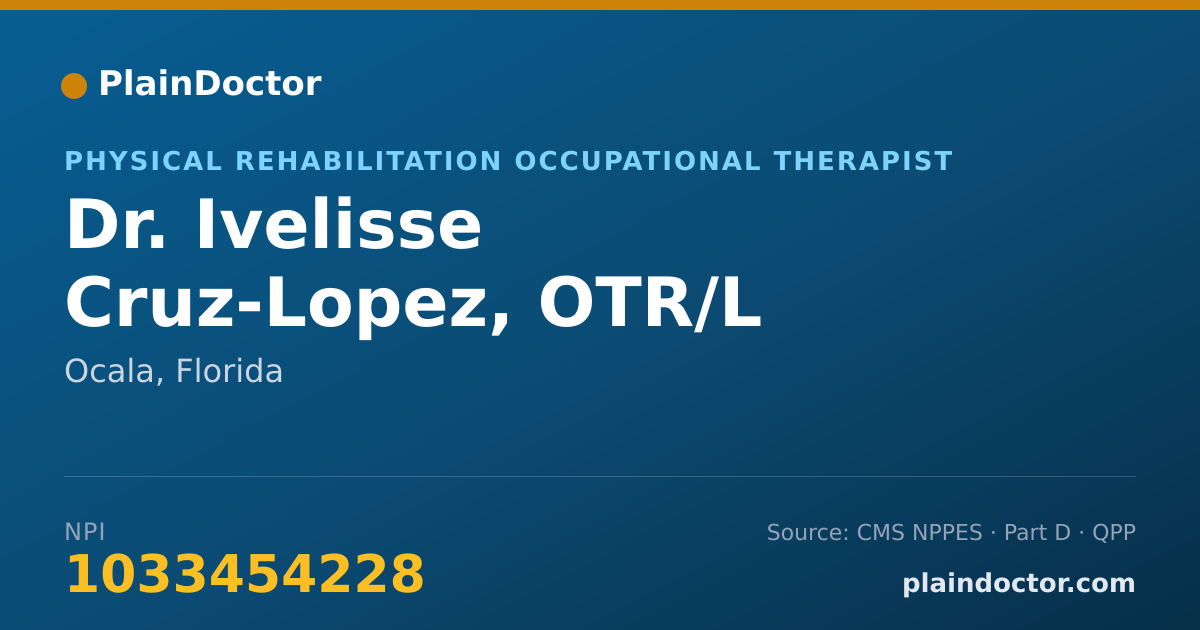 Shareable card for Ivelisse Cruz-Lopez, OTR/L - Physical Rehabilitation Occupational Therapist, Ocala, FL