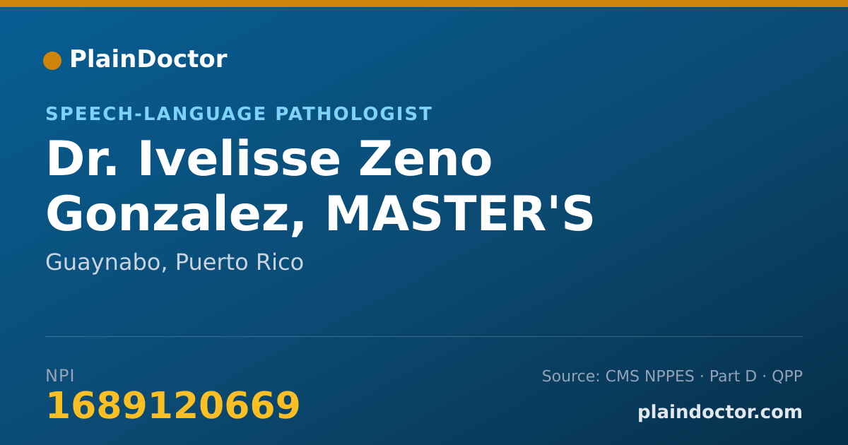 Shareable card for Ivelisse Zeno Gonzalez, MASTER'S DEGREE - Speech-Language Pathologist, Guaynabo, PR