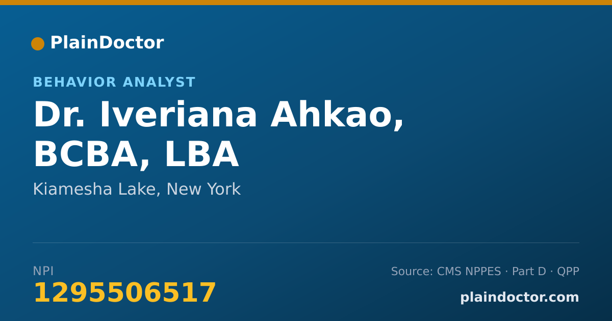 Shareable card for Iveriana Ahkao, BCBA, LBA - Behavior Analyst, Kiamesha Lake, NY