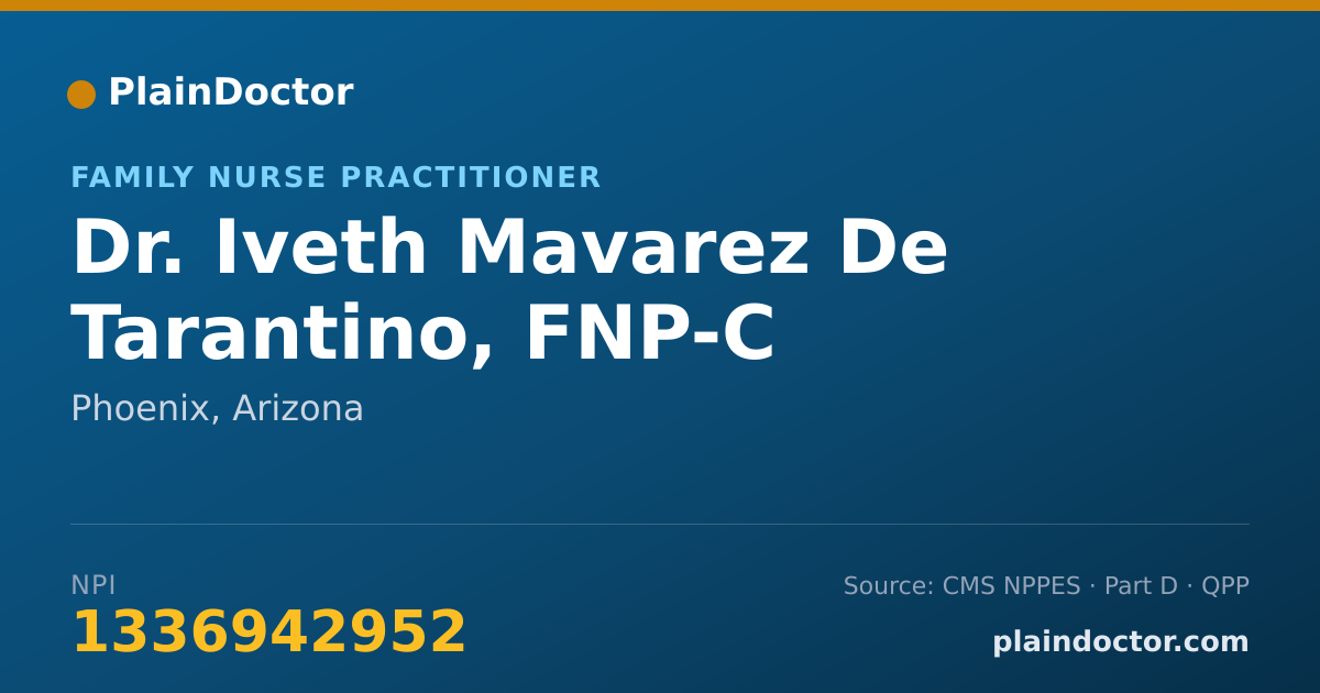 Shareable card for Iveth Mavarez De Tarantino, FNP-C - Family Nurse Practitioner, Phoenix, AZ