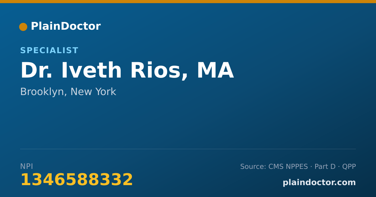 Shareable card for Iveth Rios, MA - Specialist, Brooklyn, NY