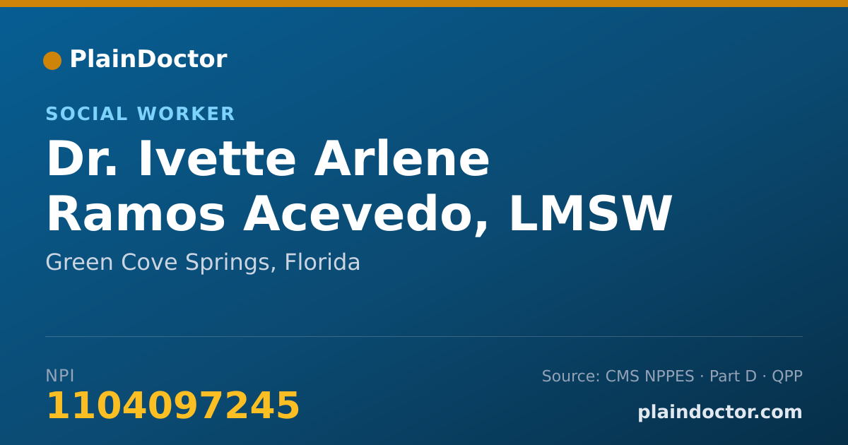 Shareable card for Ivette Arlene Ramos Acevedo, LMSW - Social Worker, Green Cove Springs, FL