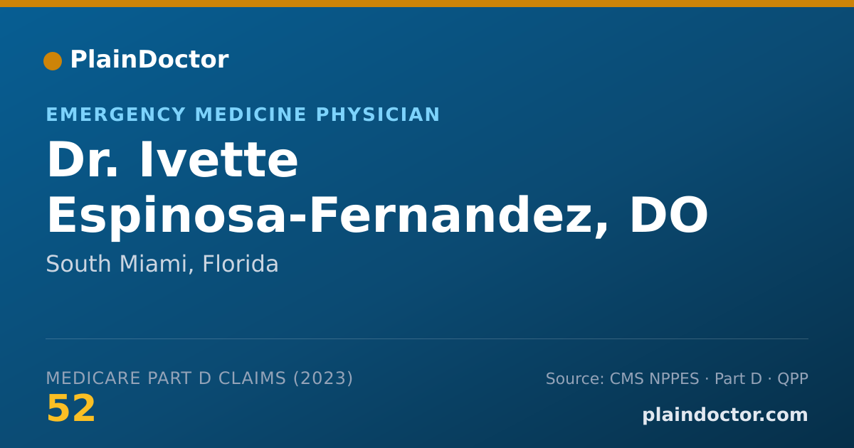 Shareable card for Ivette Espinosa-Fernandez, DO - Emergency Medicine Physician, South Miami, FL